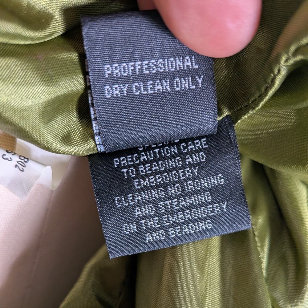 Vintage Prom Dress Maxi Gown 14 Olive Green Fairy Princess Goth Y2K Strapless - Picture 13 of 14